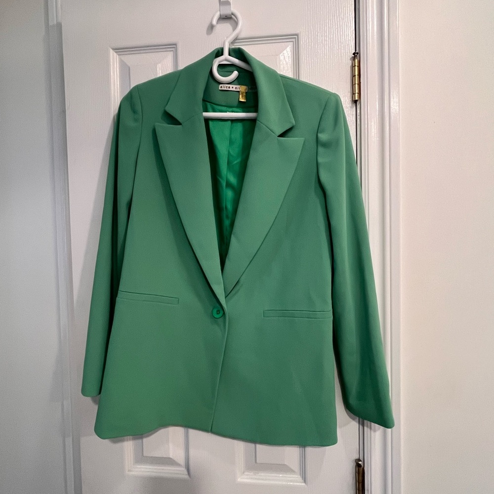 Alice and Olivia Green Blazer Suit Jacket